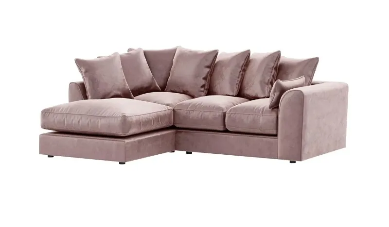 Plush Velvet Left hand Corner Sofa