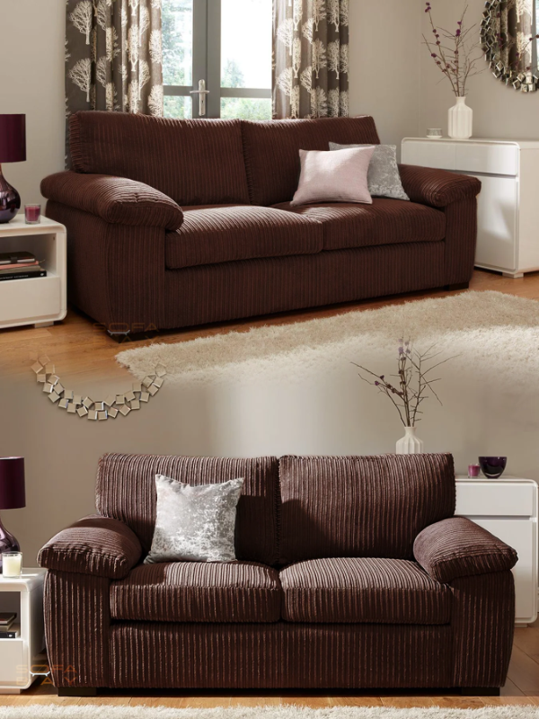 Amalfi Jumbo Cord 3 and 2 Seater Sofa Set