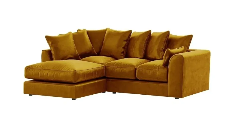 Plush Velvet Left hand Corner Sofa