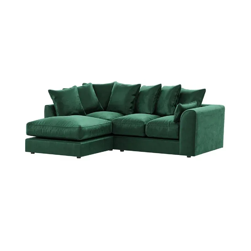 Plush Velvet Left hand Corner Sofa