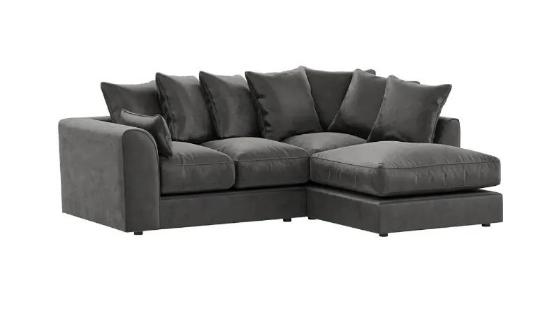 Plush Velvet Right hand Corner sofa