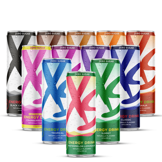 Energy drink 12 cannettes: Toute l'énergie, pas de sucre ! ™

Les boissons énergisantes XS™ sont remplies de la bonne quantité de caféine et de vitamines B, et regorgent de bon goût, mais elles ne contiennent pas le niveau de sucre et de glucides des autres boissons énergisantes populaires.

Fabriqué avec un mélange d'ingrédients de qualité supérieure, d'herbes et de vitamines B.
Seulement 15 calories par boîte.
114 mg de caféine par boîte, comparable à une tasse de café de 10 oz.
0-1 g de glucides et sans sucre. *