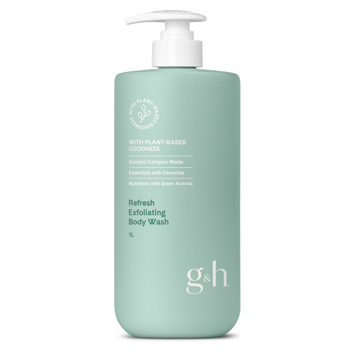Scrub naturel : Donnez un coup de pouce à votre peau avec le gel douche exfoliant Refresh. De son nettoyage doux à son arôme énergisant d'orange et de géranium, c'est le pick-me-up parfait pour tous les types de peau. Comprend des ingrédients propres et à base de plantes, comme les cerises d'acérola vertes Nutrilite™ riches en antioxydants, l'eau de bambou et l'huile d'olive. Testé par un dermatologue

Testé contre les allergies

Pour tous les types de peau

Formule biodégradable

Sans ingrédients d'origine animale

Pas de test sur les
