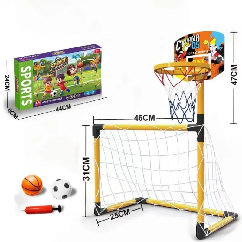 filet de but de football pour enfants, panier de basket-ball deux en un