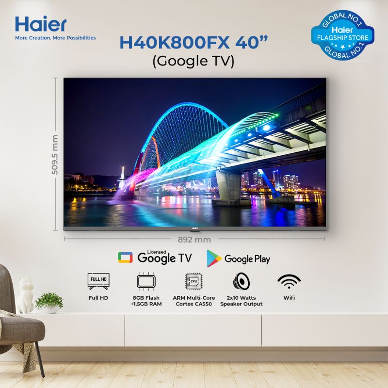 Haier H40K800FX 40 inch Frameless Smart GoogleTV With Official Warranty