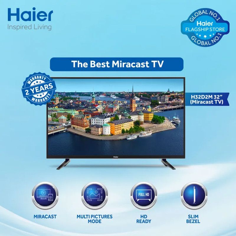 Haier H32D2M 32" Inch LED TV With Official Warranty.