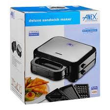 Anex AG-2139C 3 in 1 Deluxe Sandwich Maker (750W) With Official Warranty