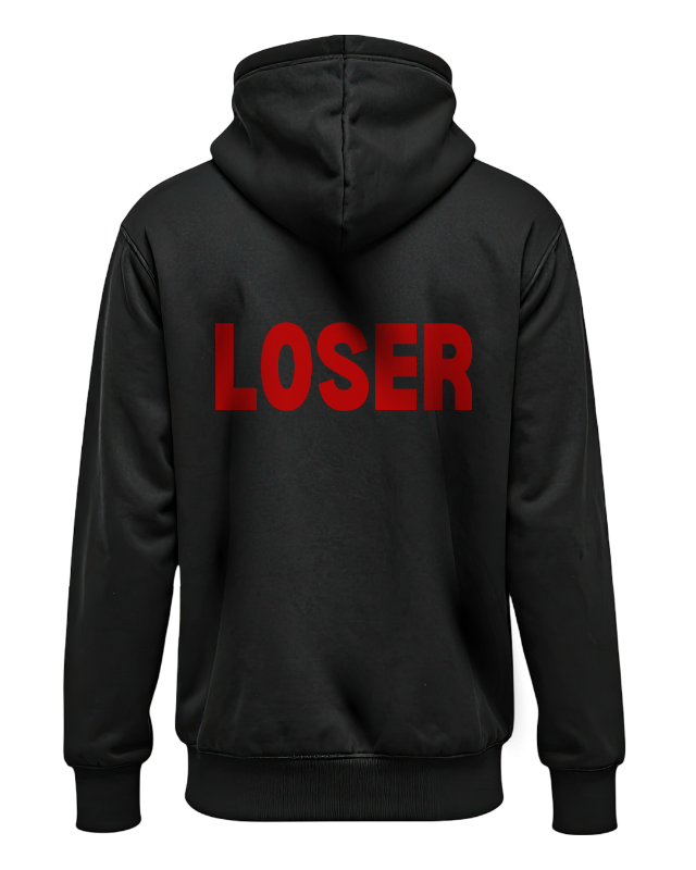 Loser - Printed Fleece Hoodie - Kangaroo Pocket Style - For Men