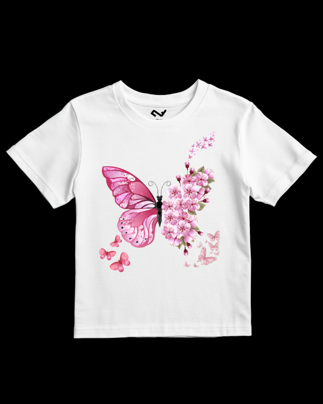 Butterfly - Round Neck T shirt for Kids