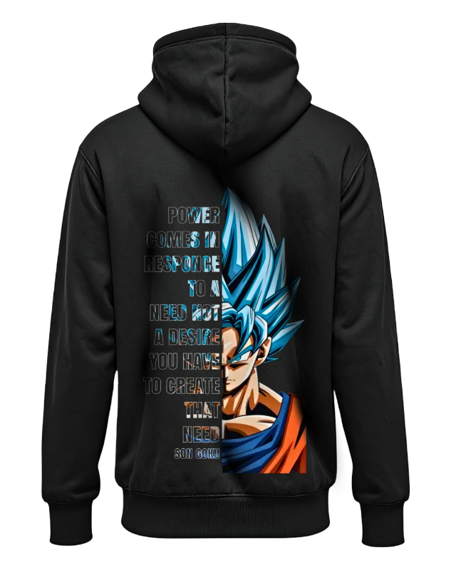 Son Goku - Printed Fleece Hoodie - Kangaroo Pocket Style - For Men