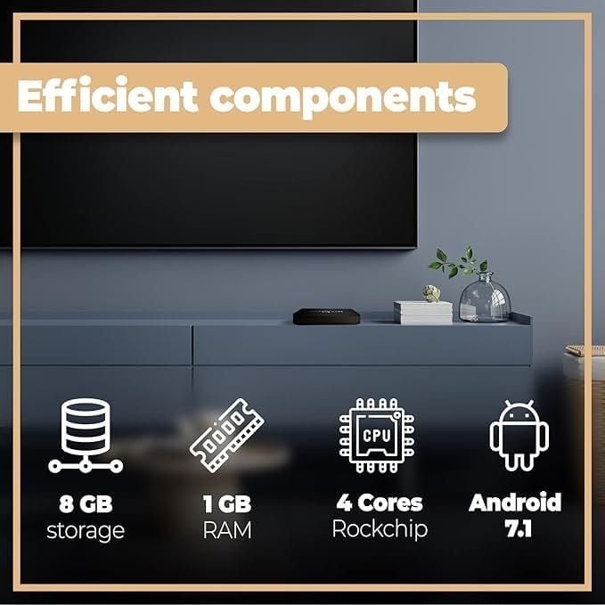 Box TV Android avec télécommande TV
Avec processeur Quad-Core 2,4 GHz