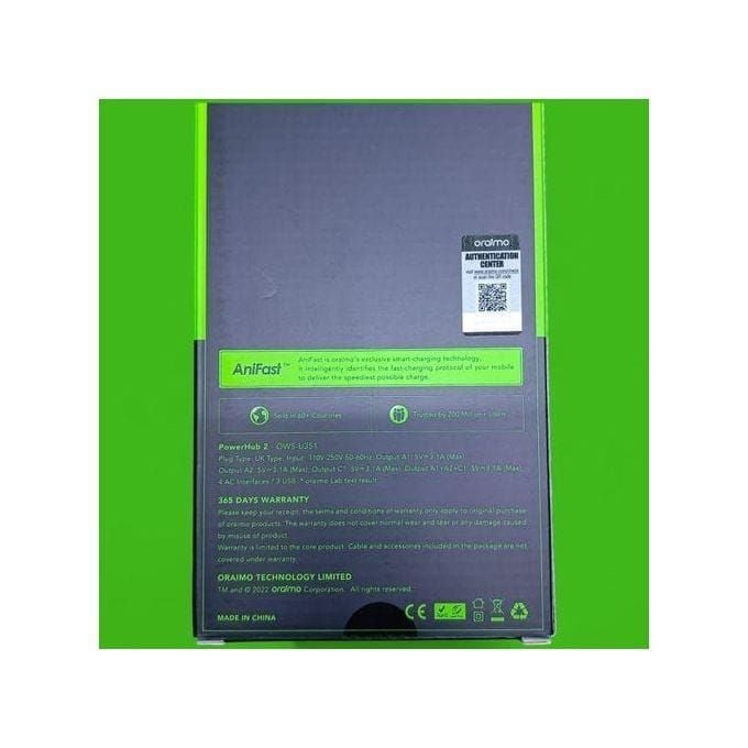 Rallonge
Oraimo Powerhub(OWS-E331) - 4 Prises, 3 Ports USB Multiprise
Référence : OWS-E331