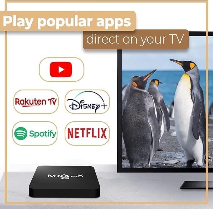 Box TV Android avec télécommande TV
Avec processeur Quad-Core 2,4 GHz