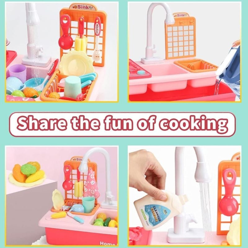 Jouets de Cuisine a Eau pour Enfants
pour garçons et filles (robinets automatiques fonctionnels améliorés)