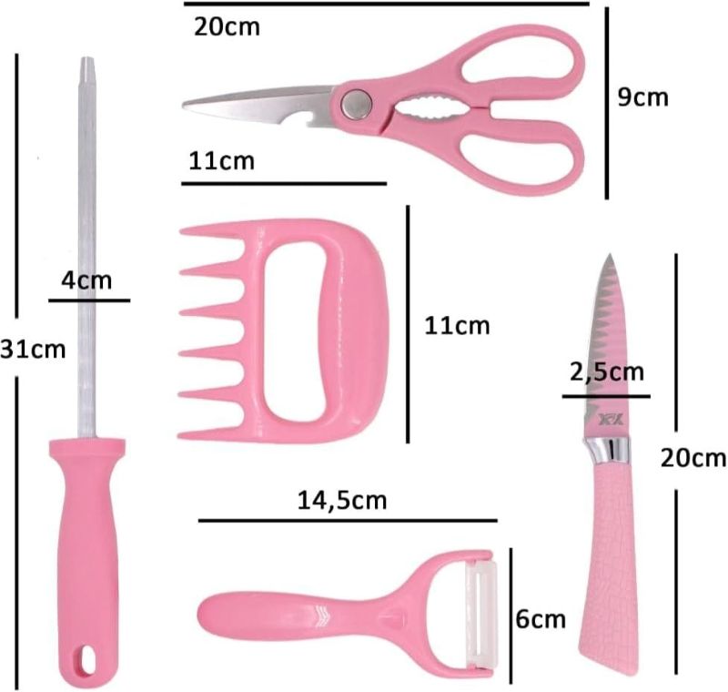 Ensemble de 8 couteaux de cuisine
pour barbecue avec griffe et aiguiseur