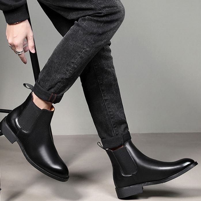 BOTTES DE MODE POINTURE EN CUIR