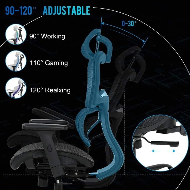 Chaise de Bureau Ergonomique
en maille avec accoudoirs 3D et soutien lombaire