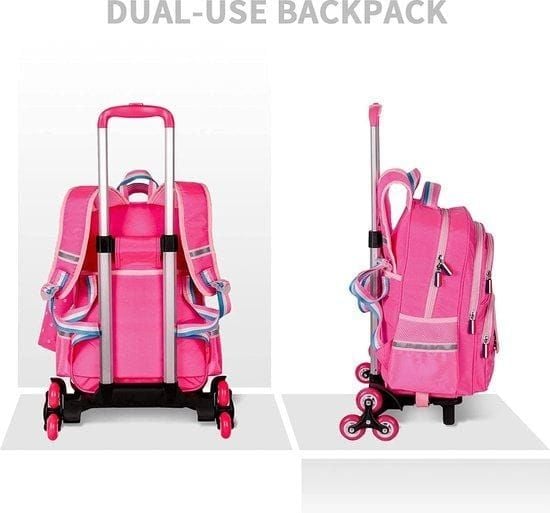 SACS A DOS A ROULETTES
COULEUR BLEU ET ROSE