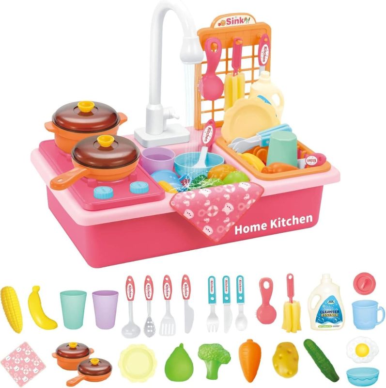 Jouets de Cuisine a Eau pour Enfants
pour garçons et filles (robinets automatiques fonctionnels améliorés)