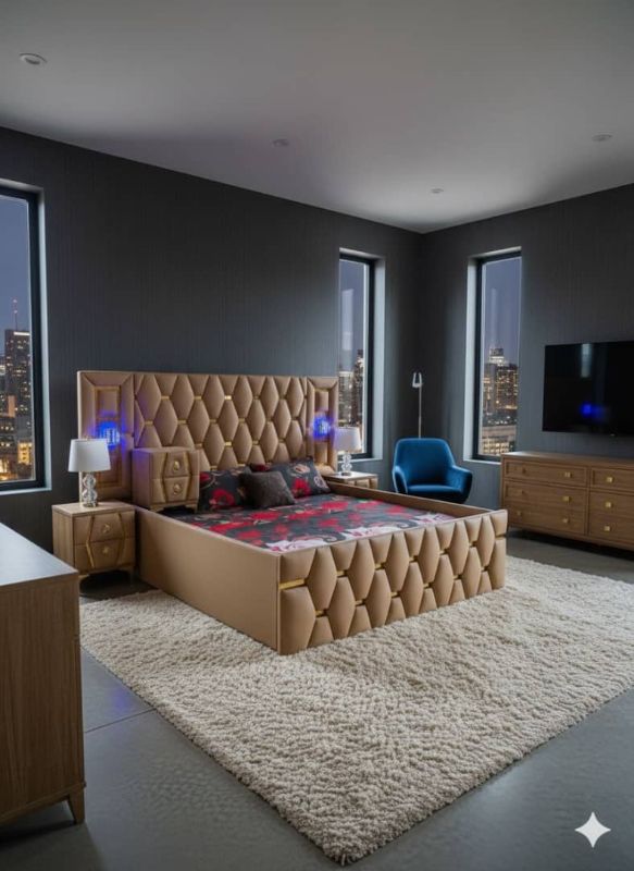 Lit capitonné moderne, 3 places
de grande taille