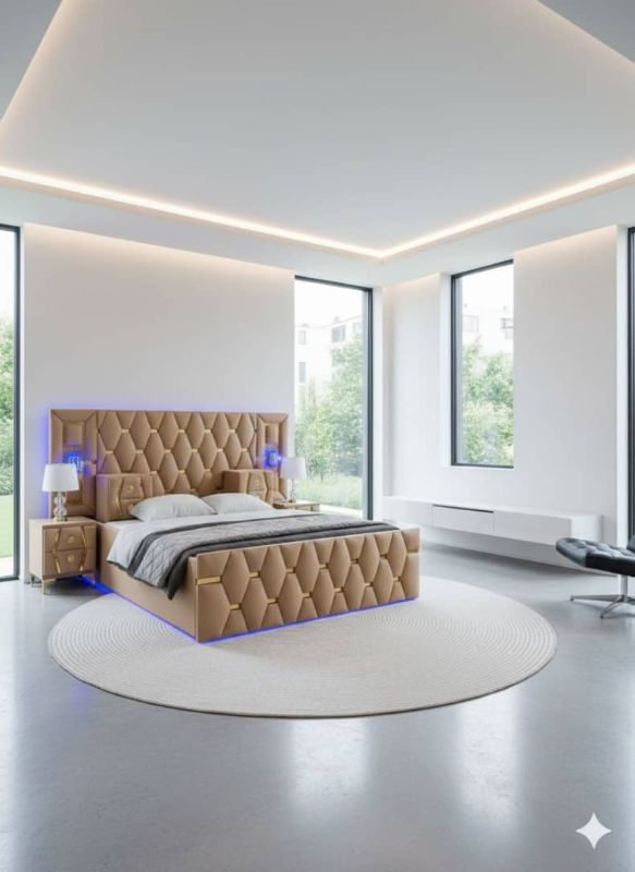 Lit capitonné moderne, 3 places
de grande taille