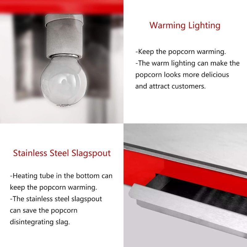 BGSFF Machine à Pop-Corn 
en Acier Inoxydable, pour Le Commerce et la Maison