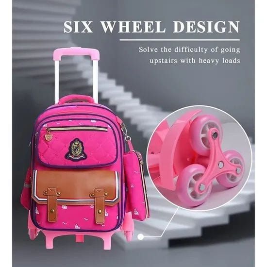 SACS A DOS A ROULETTES
COULEUR BLEU ET ROSE