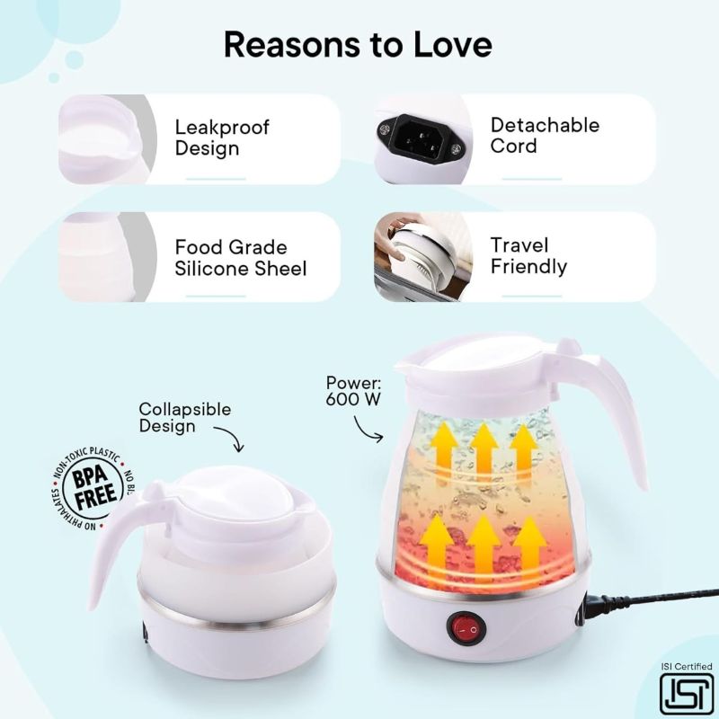 Bouilloire Electrique
Mini Bouilloire pliable électrique portable
La bouilloire est de 600 w