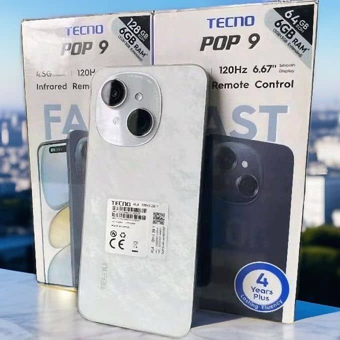 Tecno Téléphone Android Pop 9
6 GB - 64 GB - 5000Mah - 13Mpx - Android 14
