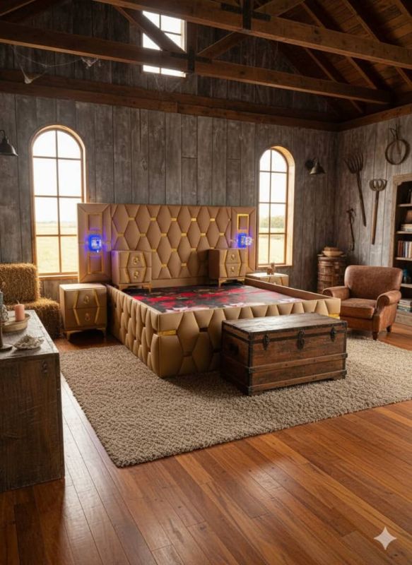 Lit capitonné moderne, 3 places
de grande taille