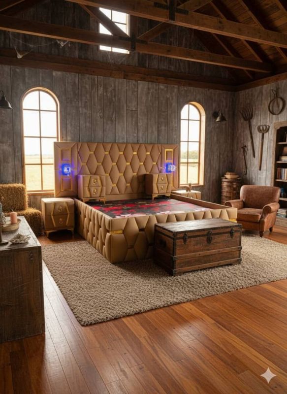 Lit capitonné moderne, 3 places
de grande taille