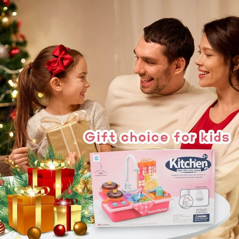 Jouets de Cuisine a Eau pour Enfants
pour garçons et filles (robinets automatiques fonctionnels améliorés)