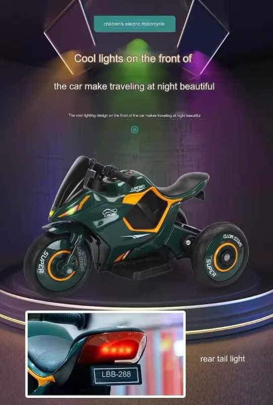 Moto électrique à trois roues pour enfants
Avec Lumière