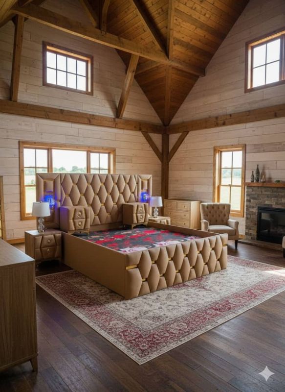 Lit capitonné moderne, 3 places
de grande taille