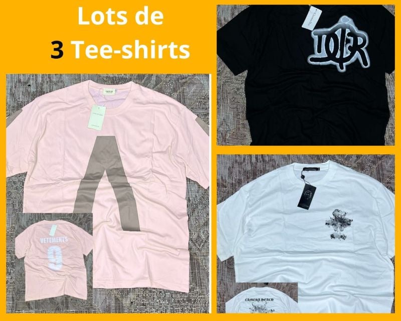 Lot de 3 Tee-Shirts Oversize
Homme et Femme