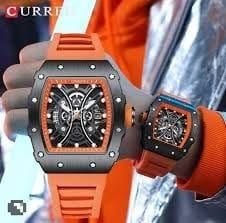 Montre Curren  à Quartz Tendance 
Pour Homme Couleur Orange
