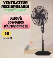 Ventilateur Rechargeable Green Keeper
16 pouces modèle : GK-6116A