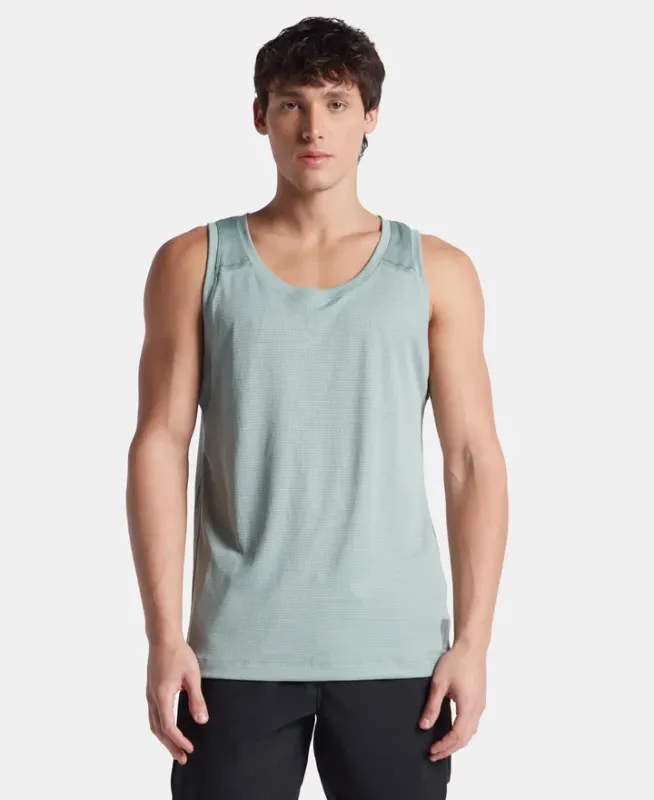 #MV57 Lightweight Microfiber Solid Tank Top with Breathable Mesh Menswear