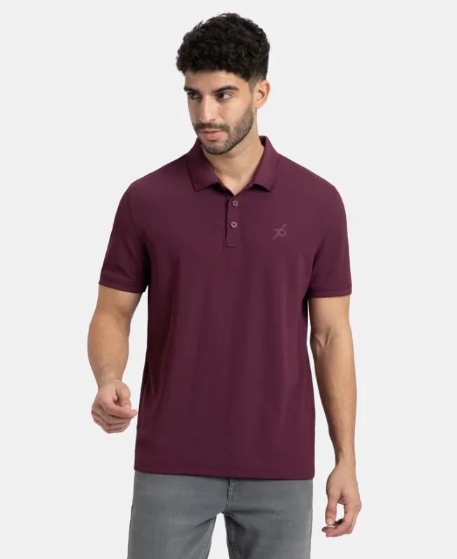 #AM38 Microfiber Fabric Solid Half Sleeve Polo T-Shirt with StayDry & StayFresh Technology Menswear