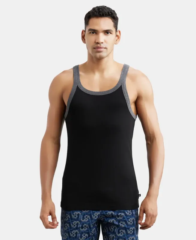 #US27 Super Combed Cotton Rib Square Neck Gym Vest Menswear