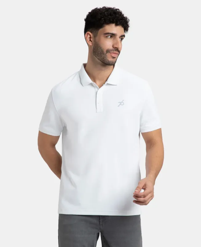 #AM38 Microfiber Fabric Solid Half Sleeve Polo T-Shirt with StayDry & StayFresh Technology Menswear