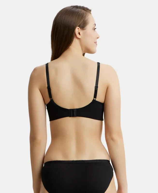 #FE41 Wirefree Non Padded Super Combed Cotton Elastane Stretch Full Coverage Everyday Bra with Concealed Shaper Panel Women