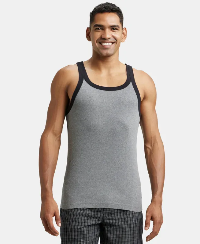 #US27 Super Combed Cotton Rib Square Neck Gym Vest Menswear