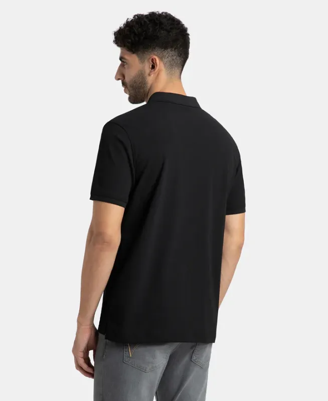#AM38 Microfiber Fabric Solid Half Sleeve Polo T-Shirt with StayDry & StayFresh Technology Menswear