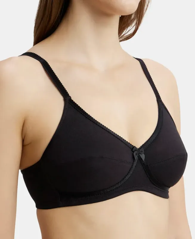 Wirefree Non Padded Super Combed Cotton Elastane Stretch Medium Coverage Cross Over Everyday Bra #1242 Women