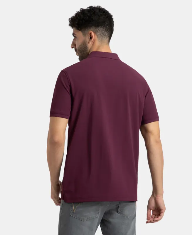 #AM38 Microfiber Fabric Solid Half Sleeve Polo T-Shirt with StayDry & StayFresh Technology Menswear
