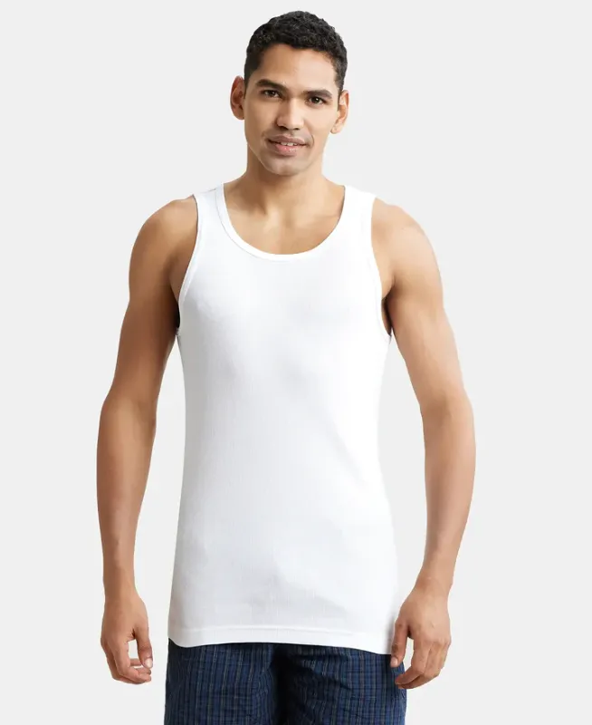 #8823 Super Combed Cotton Rib Round Neck Sleeveless Vest with StayFresh Properties Menswear