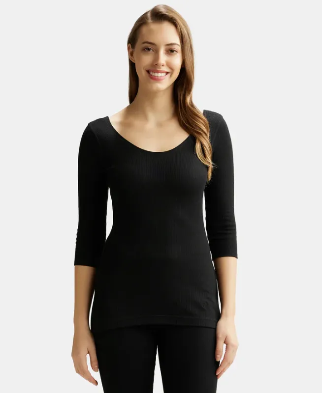#2503 Extra Warmth Super Combed Cotton Rich Three Quarter Sleeve Thermal Top with StayWarm Technology Women