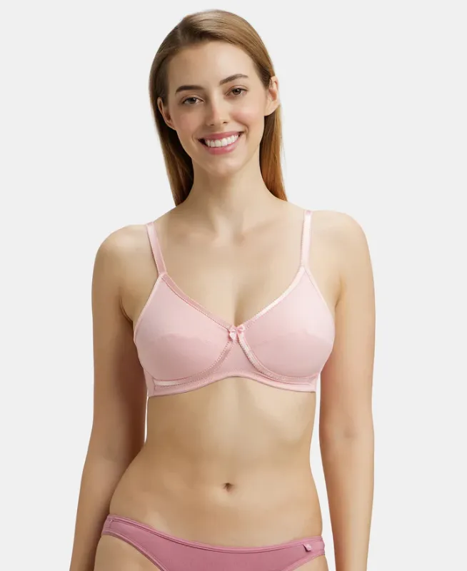 Wirefree Non Padded Super Combed Cotton Elastane Stretch Medium Coverage Cross Over Everyday Bra #1242 Women