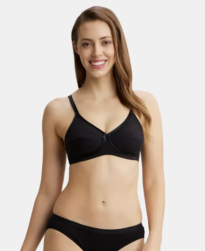 Wirefree Non Padded Super Combed Cotton Elastane Stretch Medium Coverage Cross Over Everyday Bra #1242 Women